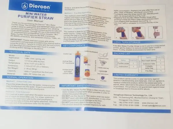 Diercon Portable Mini Water Purifier Straw - Image 5